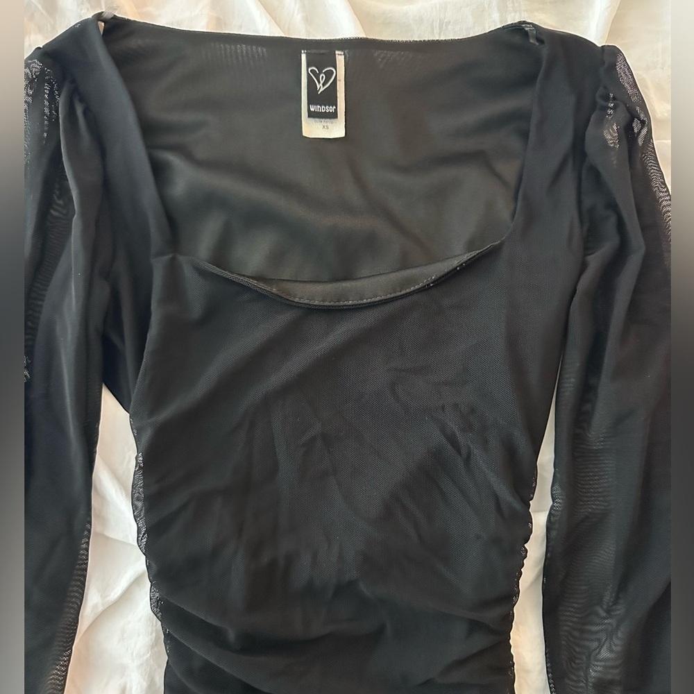 Windsor Black Forever Chic Long Sleeve Mesh Mini Dress Size XS - Picture 6 of 8